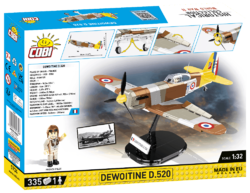 French fighter aircraft Dewoitine D.520 COBI 5720 - World War II - kopie