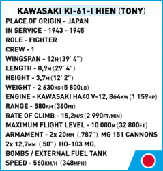 Japonský stíhací letoun Kawasaki KI-61-I Hien (Tony) COBI 5740 - World War II