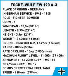 Nemecké stíhacie lietadlo Focke-Wulf FW 190 A5 COBI 5722 - World War II - kopie