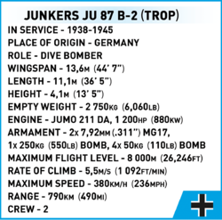 German dive bomber Junkers JU-87B Stuka COBI 5730 - World War II - kopie