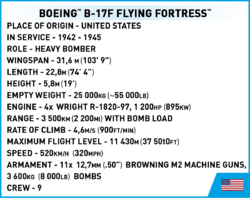 Amerikanischer Langstreckenbomber Boeing B-17F Flying Fortress-Memphis Belle COBI 5707 - World War II - kopie