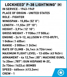 Amerikanischer Jagdbomber Lockheed P-38 Lightning COBI 5882 - Zweiter Weltkrieg 1:48 - kopie