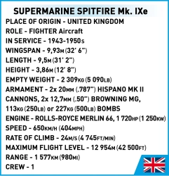 Britský stíhací letoun Supermarine Spitfire Mk. IXe COBI 5764 - World War II 1:32