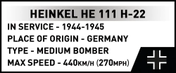 Německý střední bombardér HEINKEL HE 111 H-22 se střelou V1 COBI 5771 - Executive Edition WW II 1:48