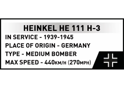 Německý střední bombardér HEINKEL HE 111 H-3 COBI 5772 - World War II 1:48