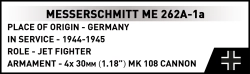 Německý proudový stíhací letoun Messerschmitt ME 262A -1a COBI 5776 - World War II 1:32