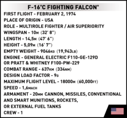 Americké viacúčelové stíhacie lietadlo F-16C Fighting Falcon COBI 5813 - Armed Forces - kopie