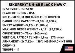 Amerikanischer Mehrzweckhubschrauber Sikorski UH-60 Black Hawk COBI 5816 - Limited Edition Armed Forces - kopie