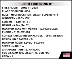 American combat aircraft Lockheed Martin F-35B Lightning II COBI 5830 - Armed Forces - kopie