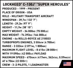Americký transportní taktický letoun Lockheed C-130J SUPER Hercules COBI 5838 - Armed Forces 1:61