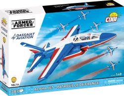 Francouzský lehký bitevní letoun Dassault Alpha JET Patrouille de France COBI 5841A - Armed Forces 1:48