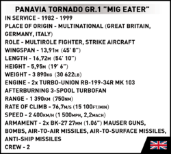 Britský stíhací bombardér Panavia Tornado GR.1 MiG Eater COBI 5854 - Armed Forces 1:48
