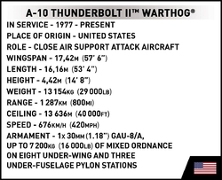 Americké bojové lietadlo A-10 Thunderbolt II WARTHOG COBI 5837 - Armed forces - kopie