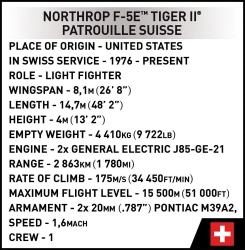 American fighter plane Northrop F-5A Freedom Fighter COBI 5858 - Armed Forces 1:48 - kopie
