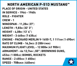 American fighter plane North American P-51D Mustang COBI 5847 - TOP GUN Maverick 1:48 - kopie