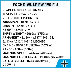 Deutsches Kampfflugzeug Focke-Wulf FW 190 A-3 COBI 5741 - World War II - kopie