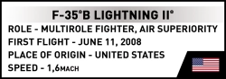 Americký bojový letoun Lockheed Martin F-35B Lightning II USAF COBI 5912 - Armed Forces 1:48