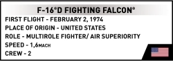American multi-role fighter aircraft F-16C Fighting Falcon COBI 5910 - Armed Forces 1:48 - kopie