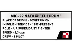 Mini prúdová stíhačka MiG-29 Fulcrum COBI 5928 Armed Forces