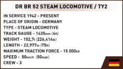 Parná lokomotíva DR BR 52/TY2 s tendrom COBI 6280 - Executive Edition 1:35