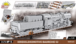 Parní lokomotiva Kriegslokomotive Baureihe 52 s tendrem COBI 6281 - World War II