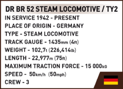 Parní lokomotiva DR BR 52/TY2 COBI 6283 - Historical Collection