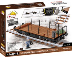 Nemecký ťažký plošinový vagón SSYS 50T COBI 6284 - Historical Collection 1:35