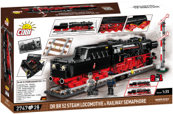 Parná lokomotíva DR BR 52 s tendrem a návestidlom COBI 6287 - Historical Collection 1:35
