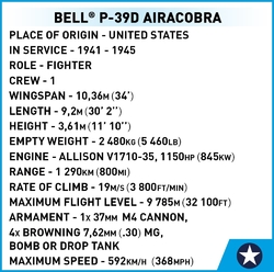 Americký stíhací letoun Bell P-39 Aircobra COBI 5746 - World War II 1:32