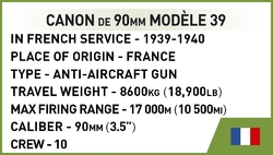 Francouzské protiletadlové dělo Canon de 90mm Modele 39  COBI 2294 - World War II