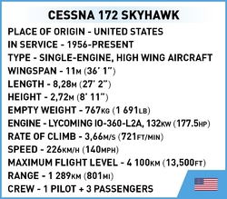 Americký hornoplošný civilní letoun Cessna 172 Skyhawk COBI-26620 1:48