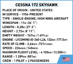 Americký hornoplošný civilní letoun Cessna 172 Skyhawk COBI-26621 1:48