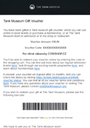 Voucher - Tankové Muzeum Bovington UK