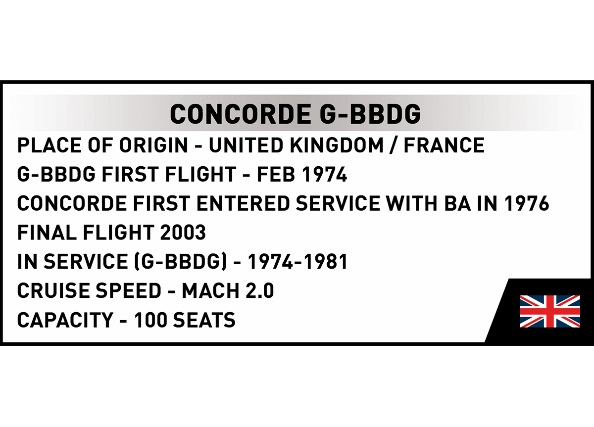 Nadzvukové dopravní letadlo CONCORDE G-BBDG COBI 1917 - Historical Collection - kopie