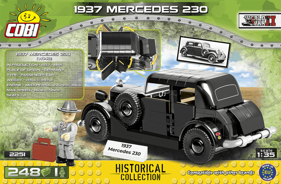Německé civilní vozidlo 1937 MERCEDES 230 COBI 2251 - World War II