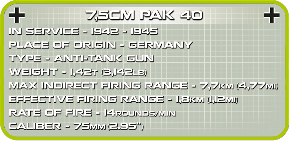 Německé protitankové dělo 7,5 cm PaK 40 COBI 2252 - World War II