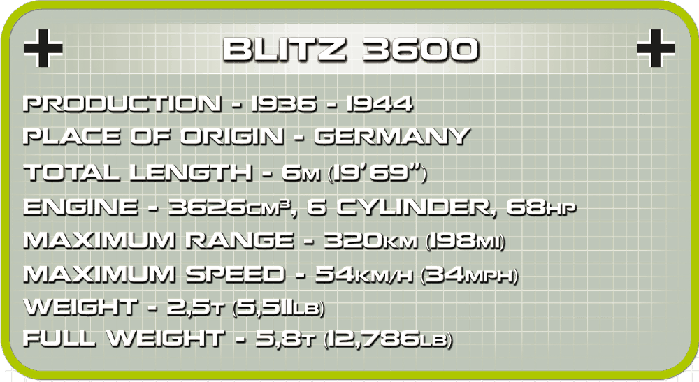 Nákladní vozidlo Opel BLITZ 3600 & kanón PaK 40 LIMITED EDITION COBI 2253 - World  War II - kopie