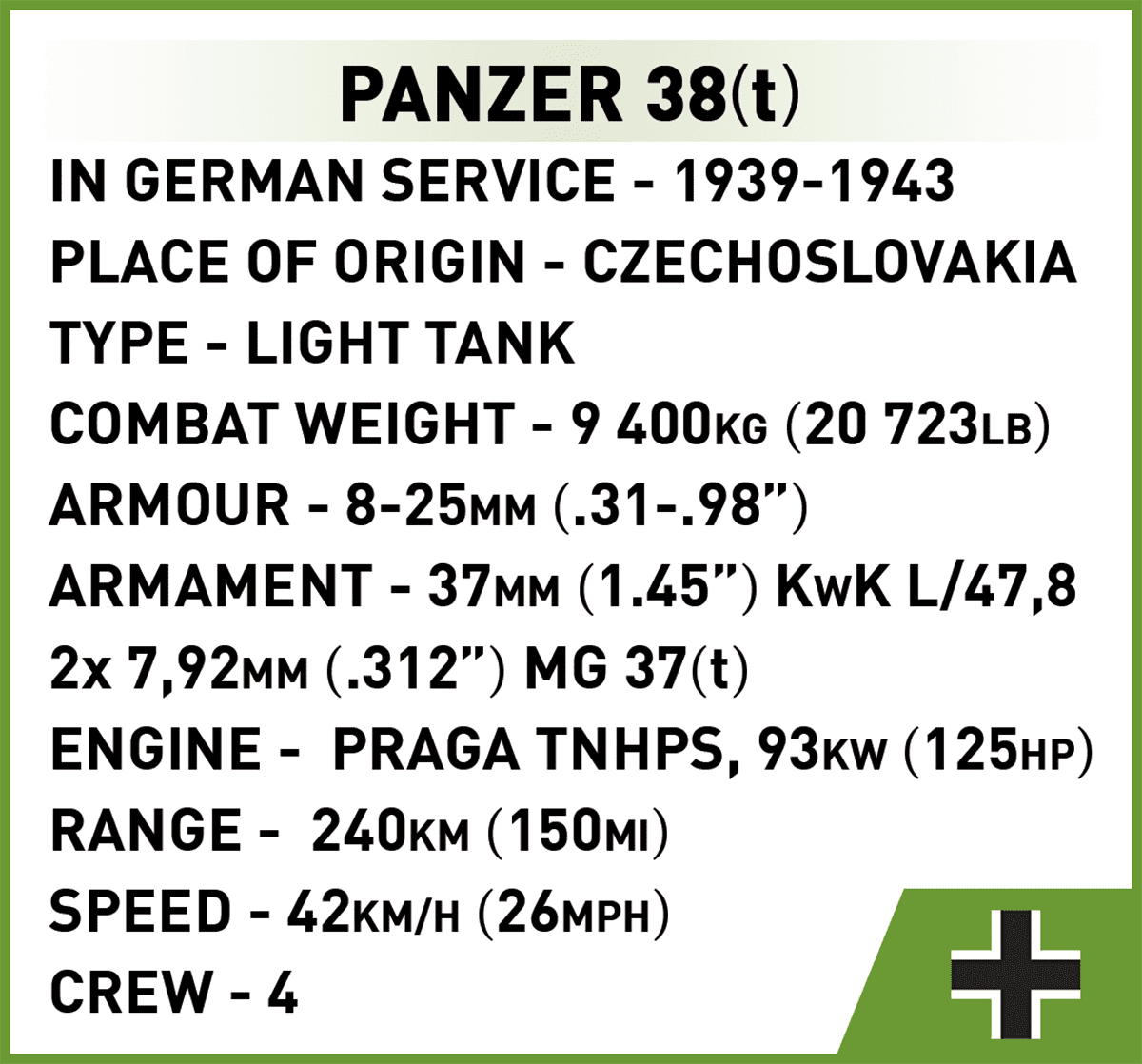 Lehký tank PANZER I AUSF. A COBI 2534 - World War II - kopie