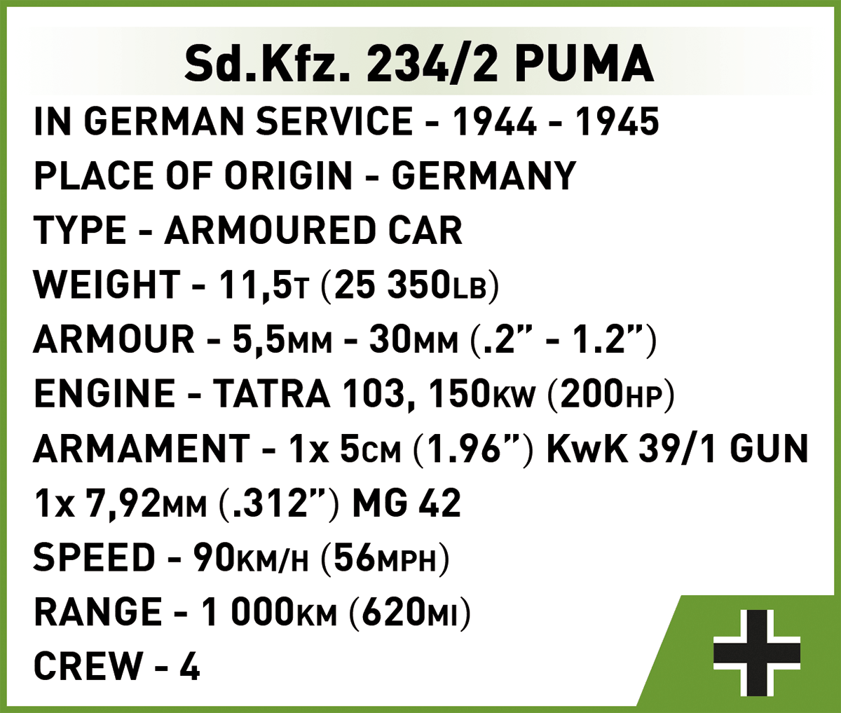 German wheeled armoured halftrack Sd.Kfz. 251/9 COBI 2283 - World War II 1:35 - kopie
