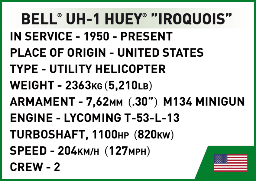 Americký vrtulník HUEY Bell UH-1 Iroquois COBI 2423 - Vietnam War