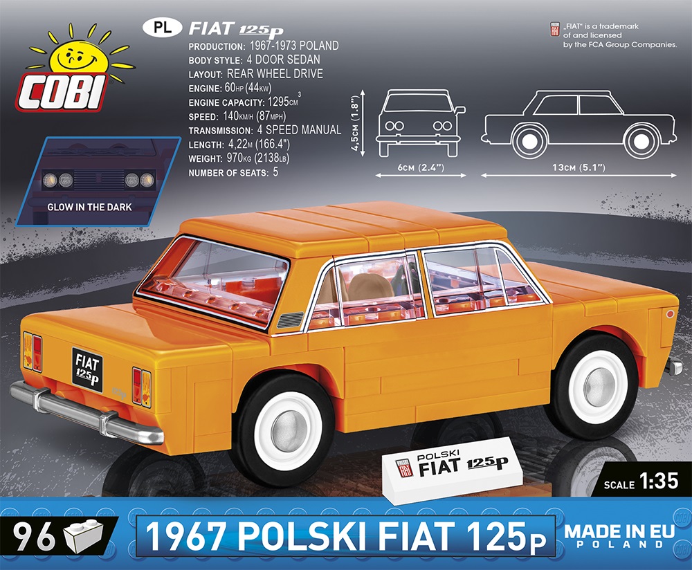 Automobil Polski Fiat 125p COBI 24522 - Youngtimer