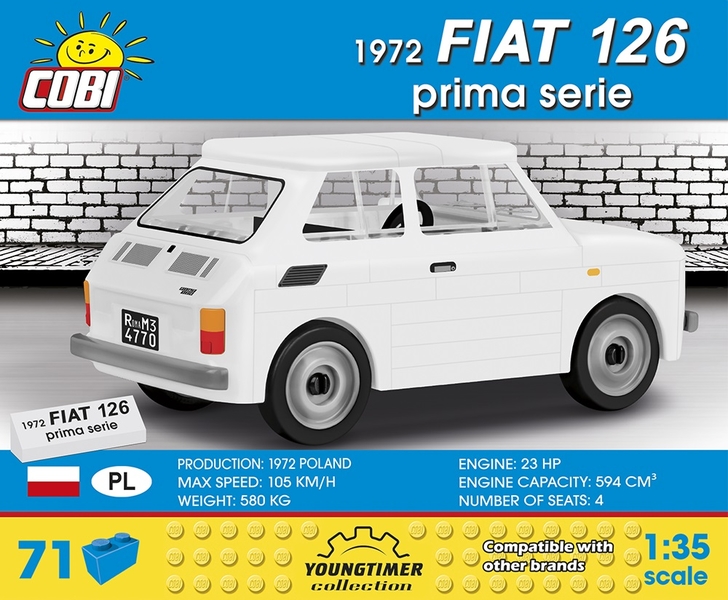 Automobil FIAT 126 Prima serie 1972 COBI 24523 - Youngtimer