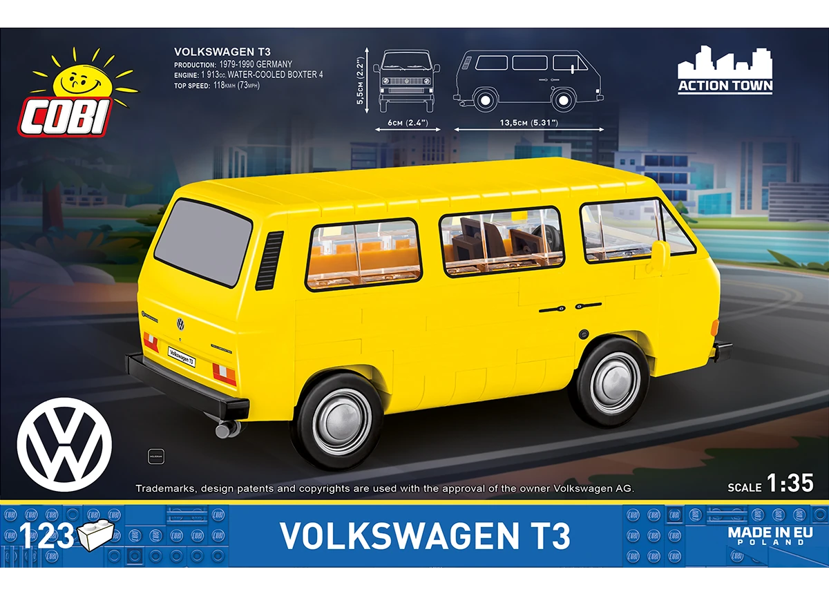 Automobil Volkswagen T3 Camper Van COBI 24638 – Action Town 1:35 - kopie