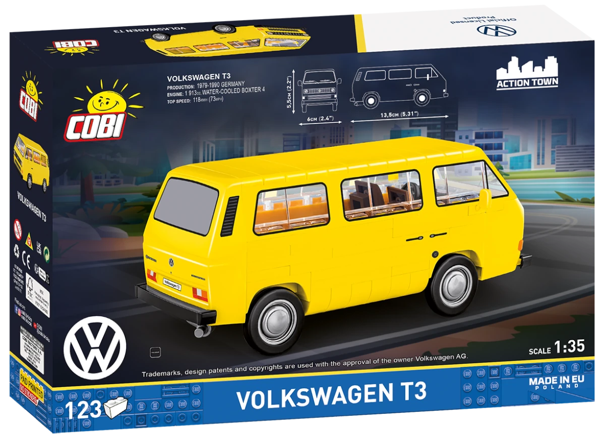 Automobil Volkswagen T3 Camper Van COBI 24638 – Action Town 1:35 - kopie