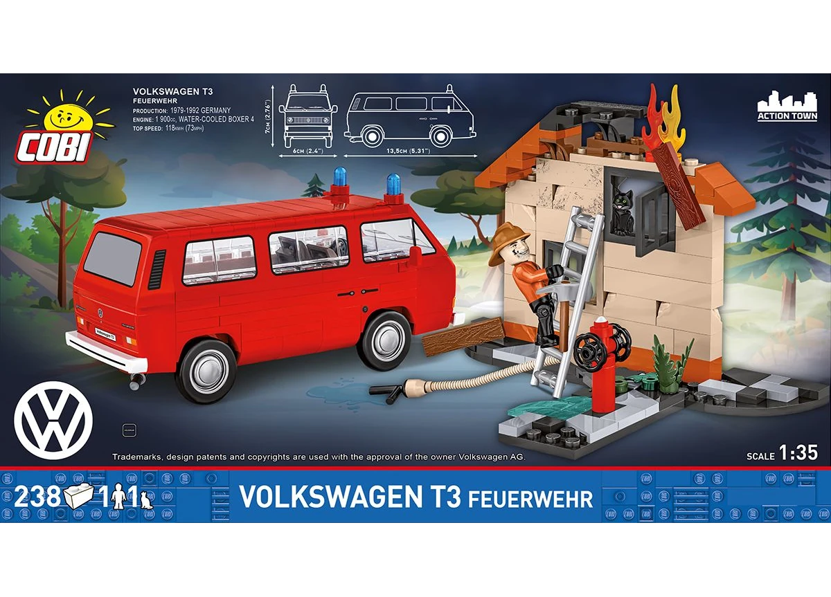 Car Volkswagen T3 COBI 24634 – Action Town 1:35 - kopie