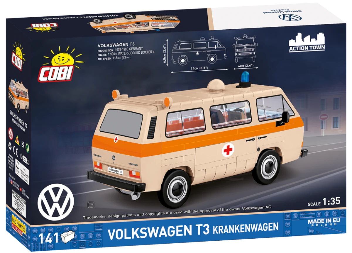 Automobil Volkswagen T3 COBI 24634 – Action Town 1:35 - kopie
