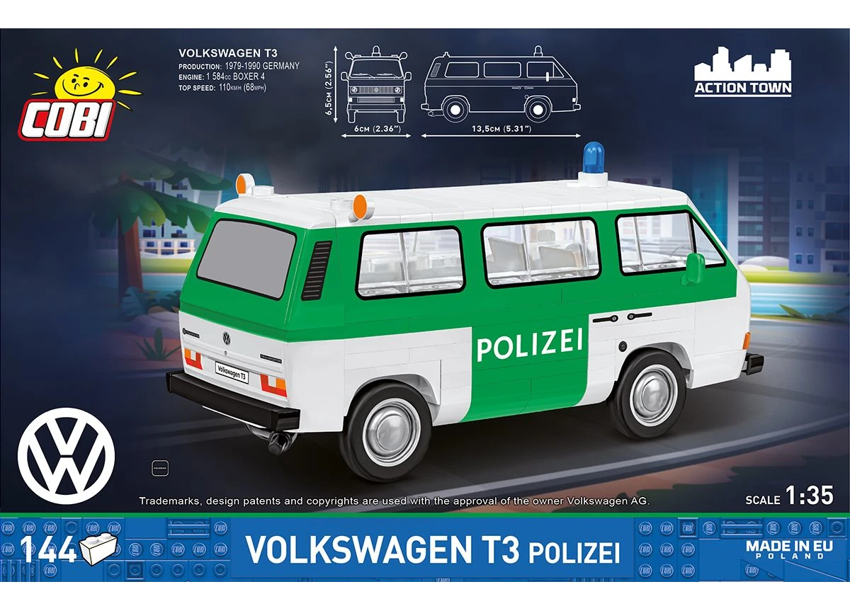 Volkswagen T3 Ambulance COBI 24636 – Action Town 1:35 - kopie