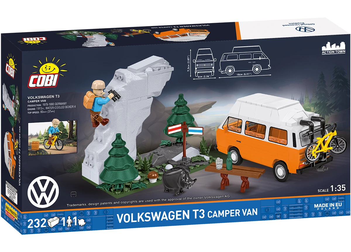 Car Volkswagen T3 Camper Van COBI 24638 – Action Town 1:35