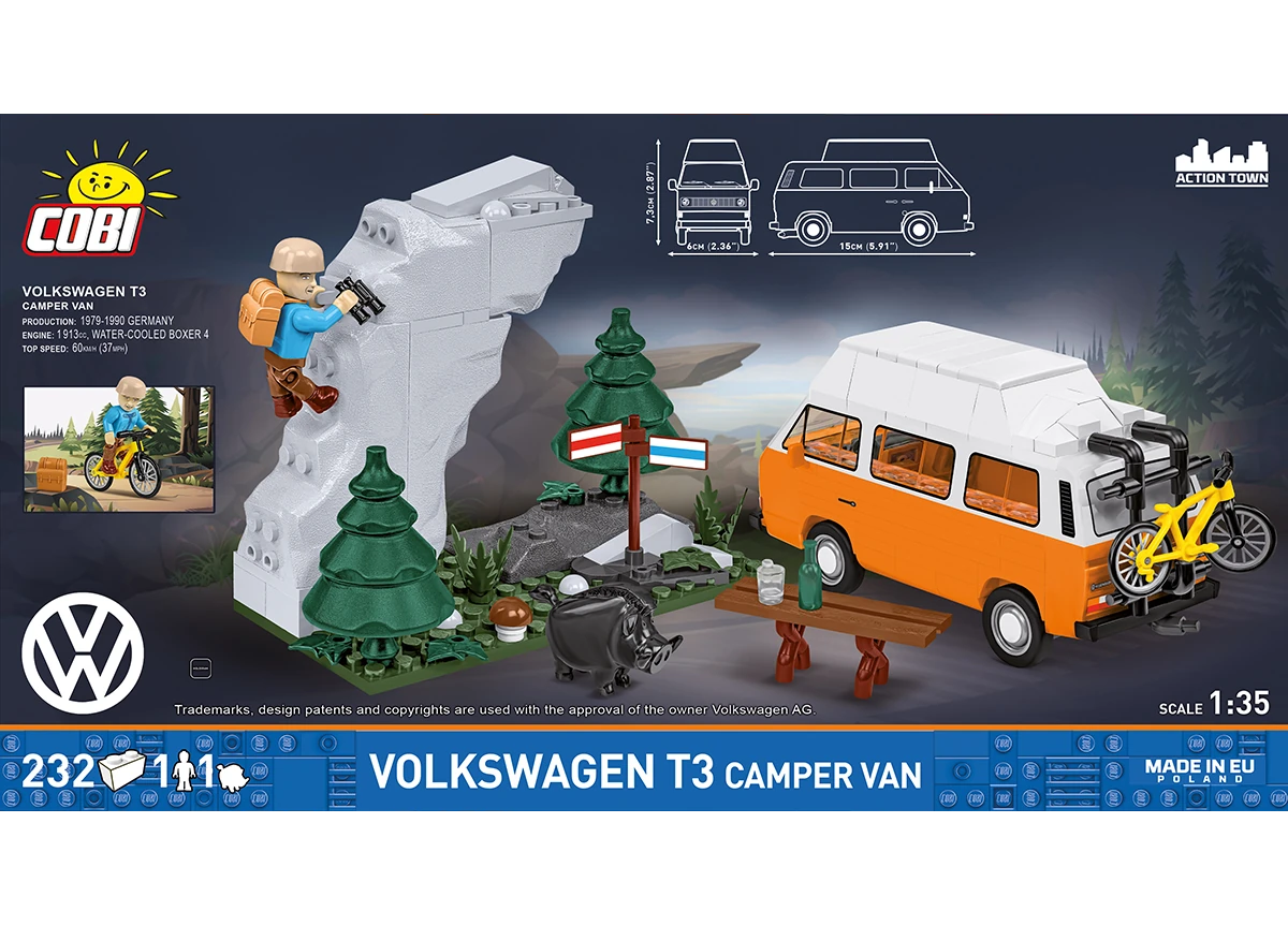 Car Volkswagen T3 Camper Van COBI 24638 – Action Town 1:35