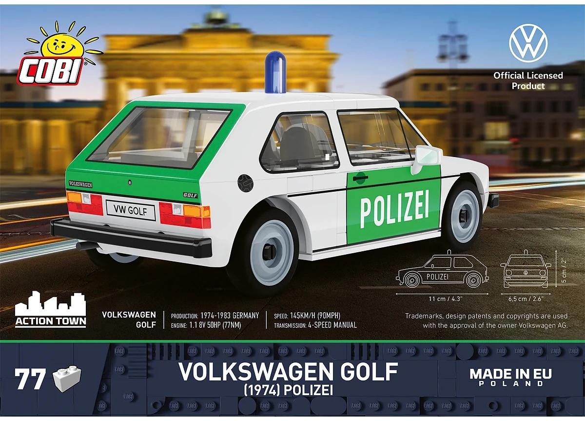 Volkswagen Golf GTI Car (1976–1983) COBI 24663 – Action Town 1:35 - kopie